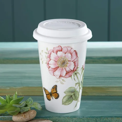 Vista 8 de Lenox 837583 Butterfly Meadow - Taza térmica de viaje, multicolor, 1 unidad (paquete de 1)