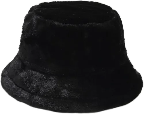 Vista 18 de Sombrero de cubo esponjoso de invierno mullido de piel peluda sombreros de pescador de piel sintética de felpa sombrero cálido para mujer