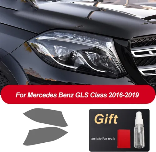 Vista 3 de JCAKES Adhesivo de TPU para faros delanteros de coche, color negro ahumado, para Mercedes Benz X204 GLS Clase X166 W463 V Accesorios