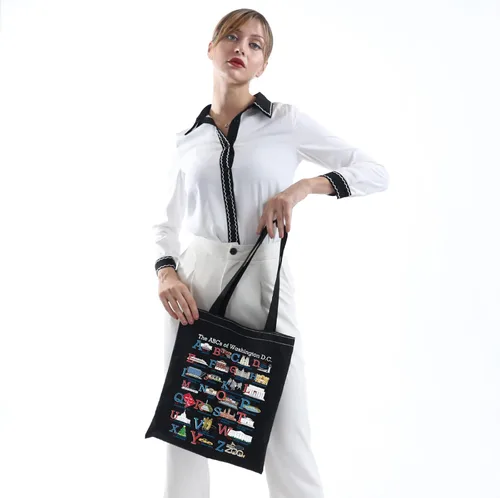 Vista 11 de MNIGIU Washington DC Alphabets Tote Bag Washington DC Souvenir Gift Washington DC Welcome Bag