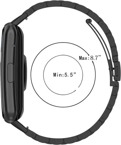Vista 5 de Correa de repuesto para Huawei Watch Fit Band, de acero inoxidable, compatible con Huawei Watch Fit Smart Watch Paquete de 4