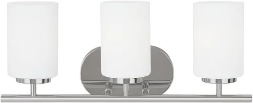 Vista 3 de Sea Gull Lighting 41162-05 Oslo - Accesorio de estilo de tocador de pared/baño, tres - ligero, cromado
