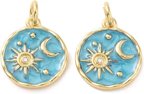 Vista 19 de UR URLifeHall 10 dijes de galletas de la fortuna, chapados en oro de 18 quilates y latón para hacer aretes, collares y pulseras