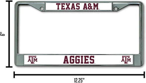 Vista 6 de Rico Industries NCAA Premium 12" x 6" Chrome Frame with Plastic Inserts - Car/Truck/SUV Automobile Accessory