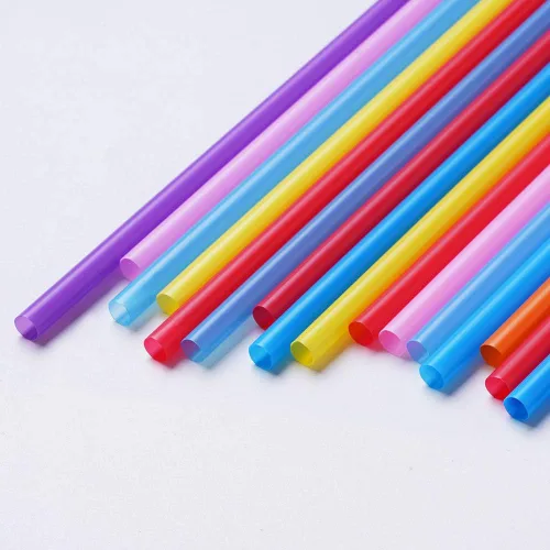 Vista 3 de 200 popotes desechables largos de plástico coloridos. (0.23 pulgadas de diámetro y 10.2 pulgadas de largo)