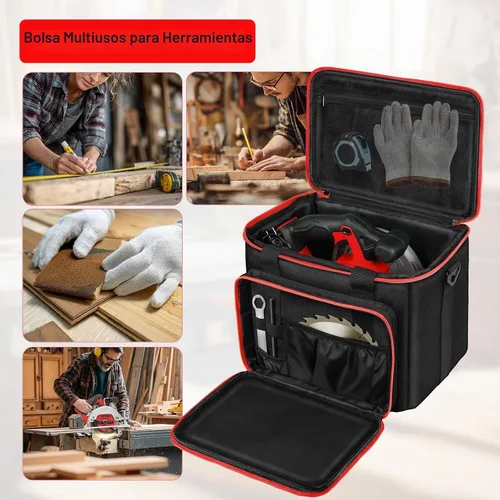 Vista 7 de Bolsa de herramientas compatible con sierra circular Milwaukee M18 2630-20, DEWALT 20V MAX DCS391B/DCS565B, caja de sierra circular