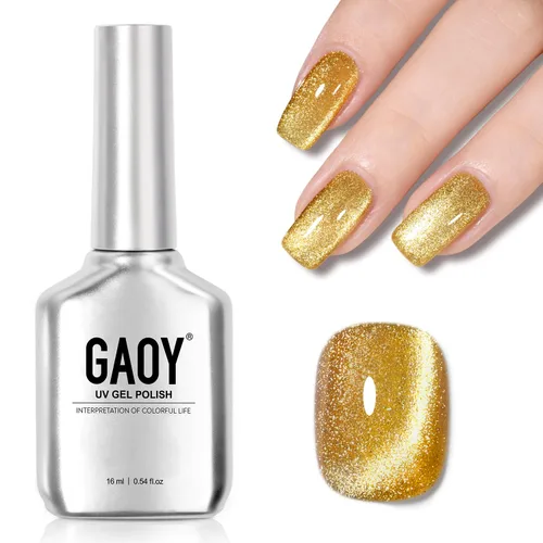 Vista 58 de GAOY Esmalte de uñas de gel Brown Cat Eye, 4629 azul ámbar, 0.5 fl oz Ámbar azul