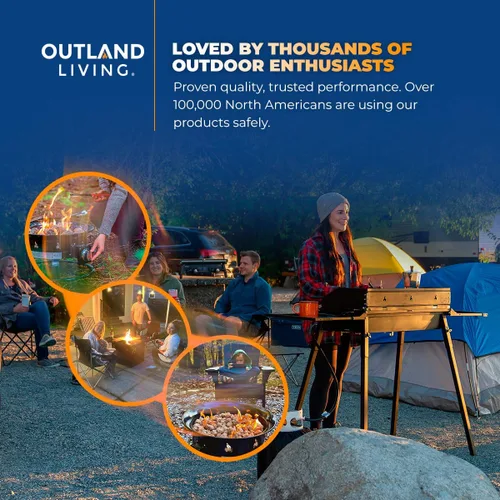 Vista 10 de Outland Living - Chimenea de propano portátil de 19 pulgadas, 58,000 BTU de gas sin humo Perfecta para camping, patio, jardín, tailgating
