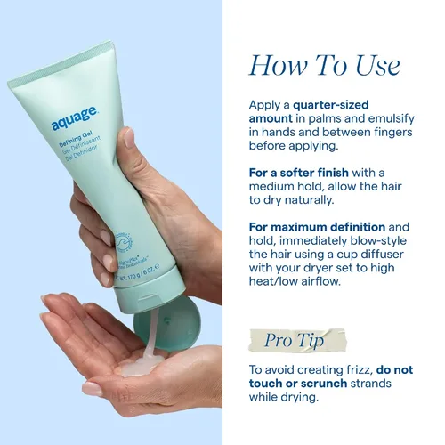 Vista 5 de Aquage - Gel definidor de gel firme y flexible para mujeres y hombres, control del encrespamiento, rebote, brillo y resistencia a la humedad