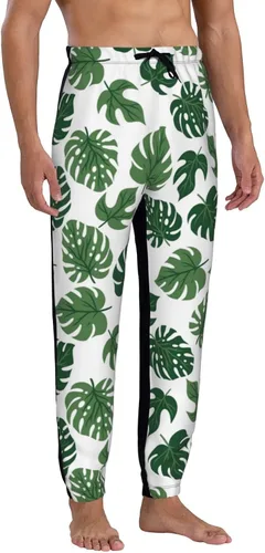 Vista 3 de ultaro Men's Casual Jogger Sweatpants Tropical Leaves Running Sweatpants with Pockets