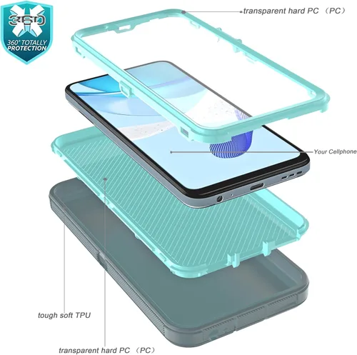 Vista 5 de Funda para Moto G 5G 2023 (sin protector de pantalla) con funda duradera de 3 capas a prueba de caídas, a prueba de golpes, funda de goma sólida