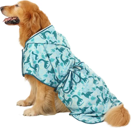 Vista 15 de HDE Bata de baño para perro, súper absorbente, de secado rápido, para cachorros, ajustable, con capucha, para perros tallas S-XXL con patos de goma