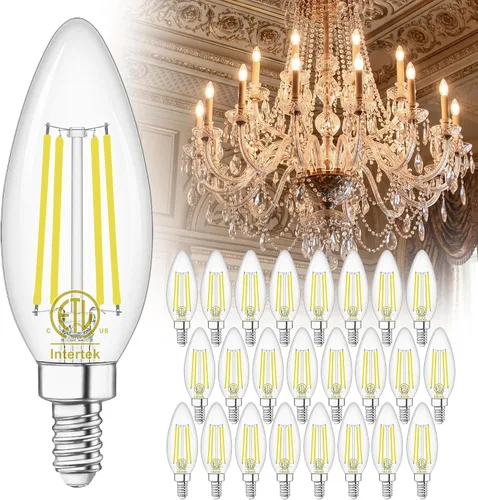 Vista 12 de winshine Bombillas LED E12 para candelabro regulables, 2700 K, blanco cálido, equivalente a 60 W, eficiencia energética, 4 W, tipo B
