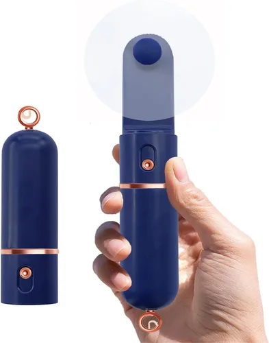 Vista 7 de AOCOOLFAN Ventilador de mano portátil, recargable por USB de 3 velocidades, ventilador de bolsillo pequeño personal de viaje para niñas y mujeres al
