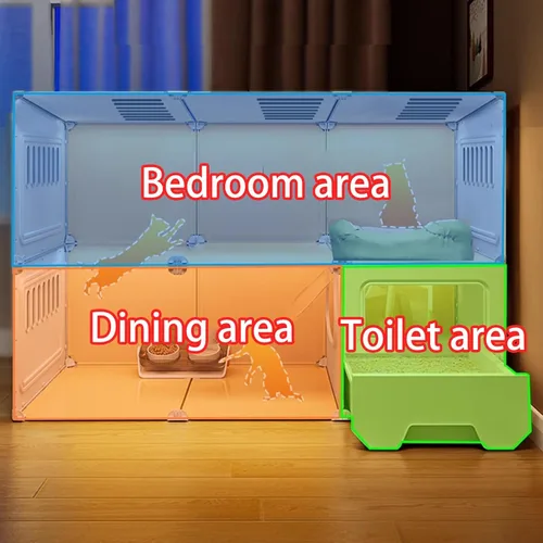 Vista 3 de Jaulas grandes para gatos de 2/3/4 niveles para interiores, jaula para gatos con caja de arena, villa para gatos, jaula para gatos
