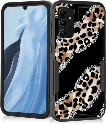 Vista 193 de Funda para Galaxy A14 5G, resistente de doble capa híbrida de policarbonato duro, goma suave, a prueba de golpes, funda protectora resistente