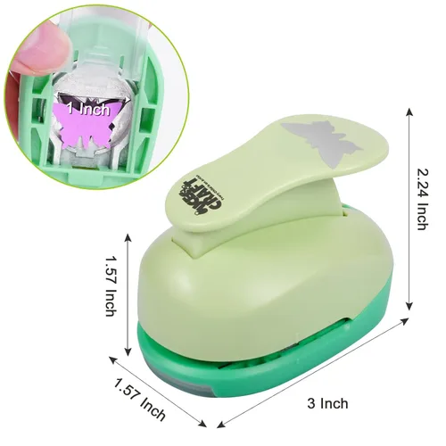 Vista 7 de UCEC Perforadora de mariposa de 1 pulgada, perforadores de papel para manualidades, perforadora de palanca hecha a mano, forma de agujero