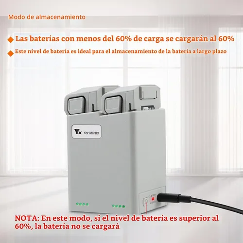 Vista 3 de Hub de cargador de batería con carga de almacenamiento para DJI