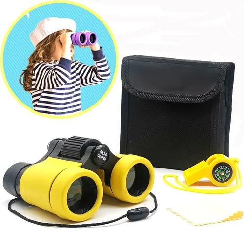 Vista 10 de Binoculares para niños, los mejores regalos para niños de 3 a 12 años, óptica de alta resolución, a prueba de golpes, mini binoculares para niños