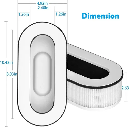 Vista 5 de Filtro de repuesto RP-AP068, compatible con RENPHO RP-AP068 RP-AP068W RP-AP068B RP-AP068-F2, filtros verdaderos de grado de alta eficiencia 3 en 1