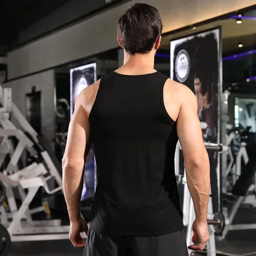 Vista 7 de Camiseta sin mangas para hombre, chaleco de algodón, sin mangas, para gimnasio, entrenamiento, culturismo, fitness, muscular, camisetas