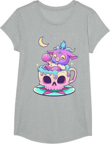 Vista 55 de Kawaii Pastel Goth Cute espeluznante Pentáculo Baphomet - Camiseta de cabra, Negro