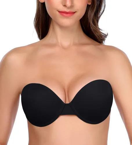 Vista 2 de HANSCA Sujetador sin tirantes para mujer sin espalda grueso acolchado con aros autoadhesivo