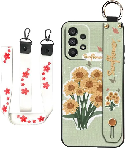 Vista 12 de Funda cruzada compatible con Samsung Galaxy A12 5G, con correa para la muñeca, cordón de silicona suave a prueba de golpes, funda protectora