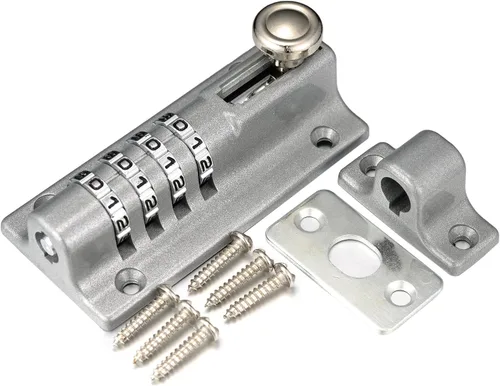 Vista 11 de Cerradura de seguridad de combinación para puerta, V·RESOURCING Cerradura de puerta de alta seguridad con esfera de 4 dígitos para cobertizos 1