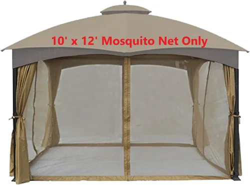 Vista 4 de Mosquitera universal de 10' x 12' Gazebo de repuesto (gris)