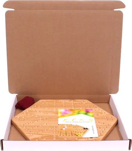 Vista 8 de Juego de mesa Aggravation (Wahoo), con tablero de madera maciza de roble, doble cara, 16" de ancho