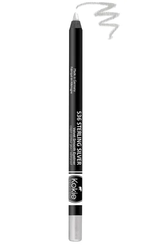 Vista 3 de Kokie Cosmetics Lápiz delineador de ojos impermeable de terciopelo suave, azul brillante, 0.042 onzas