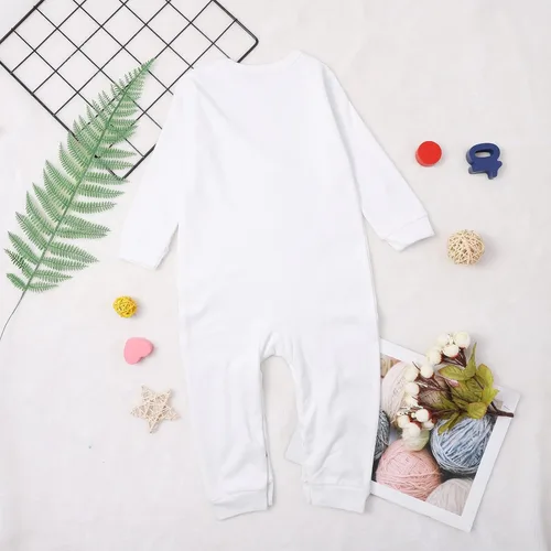 Vista 3 de TBUIALL Mono de Navidad para bebé, niño y niña, mono de manga larga, estampado de letras, cómodo para niña