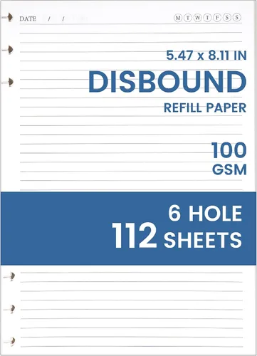 Vista 11 de Yoment - Cuaderno de diario de cuero para trabajo, recargable, 224 páginas, 100 GSM, papel grueso, cuaderno de 5 materias con separadores y pestañas