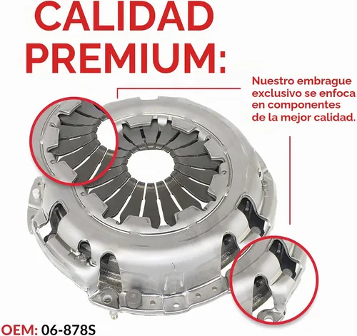Vista 2 de Embrague con kit esclavo compatible con March Note Tiida Versa Advance Sense Drive Sr 1.6 S Plus 2009-2019 1.6L 1598CC l4 GAS DOHC aspirado