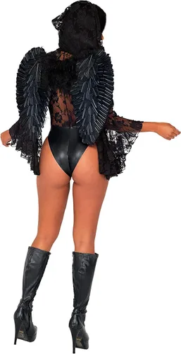 Vista 3 de Roma Costume 1 pieza Dark Angels Lust, negro, talla M para mujer, Negro, M