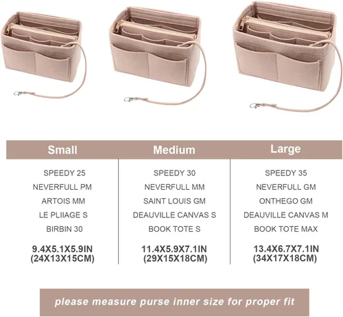 Vista 5 de Surblue Organizador de bolso para bolsos, organizador de bolsas de fieltro para bolso, organizador de bolsas de mano, inserto moldeador