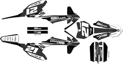 Vista 5 de Kit de gráficos para Ktm 50SX (2020-2023) Serie OG-CREW Cyan 09 Mil - Adhesivos para motocicleta Dirt Pit Bike Motocicleta, accesorios de motocross