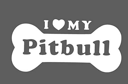 Vista 6 de Calcomanía con texto en inglés "I Love My Pitbull Dog" para SUV, coche, camión, ventanilla (negro)