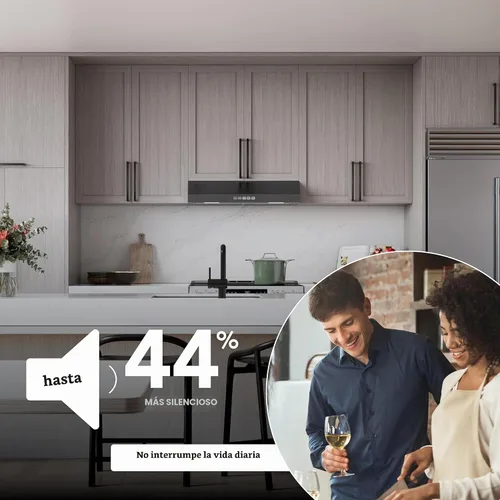 Vista 3 de Broan-NuTone Campana extractora debajo del gabinete de 30 pulgadas, ENERGY STAR, soplador máximo 350 CFM, acero inoxidable negro