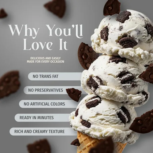 Vista 3 de Triple Scoop - Mezcla de helado de galletas y crema prémium para hacer helados. Simple, fácil, delicioso. De mezcla gourmet a máquina en 5 minutos