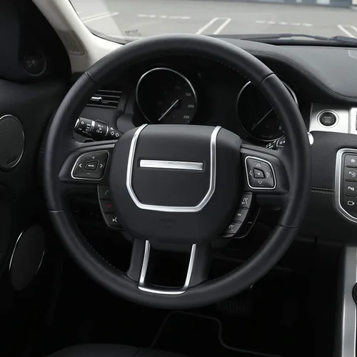 Vista 3 de Ajuste de las tiras de la decoración del volante del cromo del ABS para Land Rover Range Rover Evoque 2012-2017