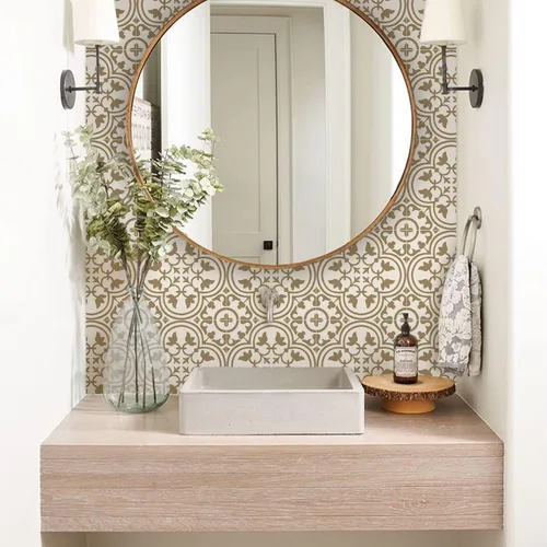 Vista 21 de Alwayspon Adhesivos de transferencia de azulejos de vinilo esmerilado para despegar y pegar, calcomanías autoadhesivas para azulejos de pared