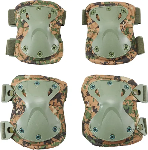 Vista 3 de Lancer Tactical Juego de almohadillas protectoras de rodilla y codo para aire libre Airsoft CS Paintball Game Ciclismo Seguridad Skateboarding Gear