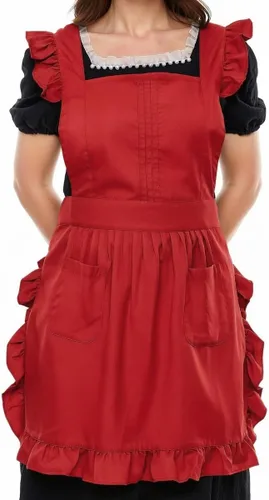 Vista 5 de Delantal retro ajustable con bolsillos, tamaño pequeño a grande para mujer de LilMents