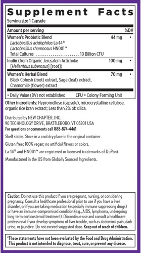 Vista 6 de New Chapter All-Flora - Probiótico para el equilibrio de la menopausia, probióticos ultraconcentrados para mujeres con cohosh negro
