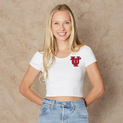 Vista 178 de Lojobands Camiseta corta ajustada para mujer, hecha en Estados Unidos, talla única