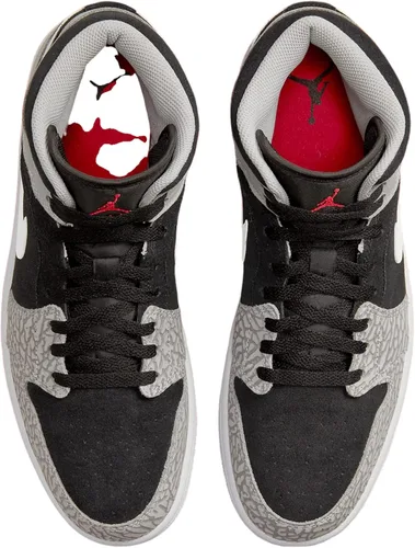 Vista 3 de Jordan 1 Mid SE Pre School BlackUniversity RedWhite
