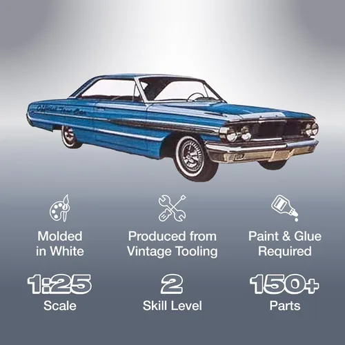 Vista 2 de AMT Cal Drag Combo 1964 Galaxie, AWB Falcon & Trailer Kit de modelo a escala 1:25