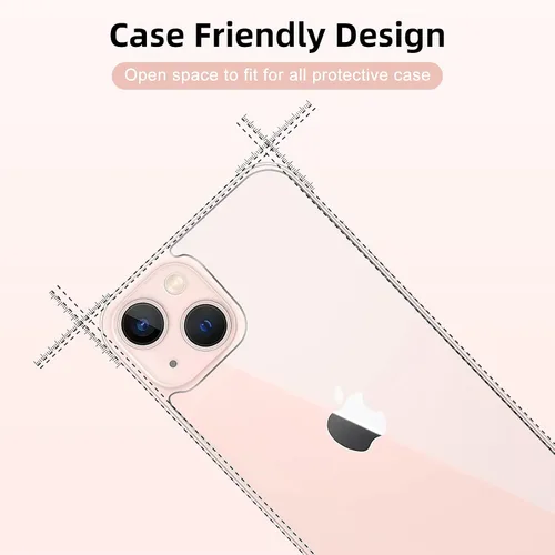 Vista 5 de [Paquete de 2] Protector de pantalla trasera para iPhone 13 para iPhone 13, protector de pantalla de vidrio templado antiarañazos y burbujas